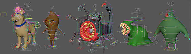 film 3D character rigs